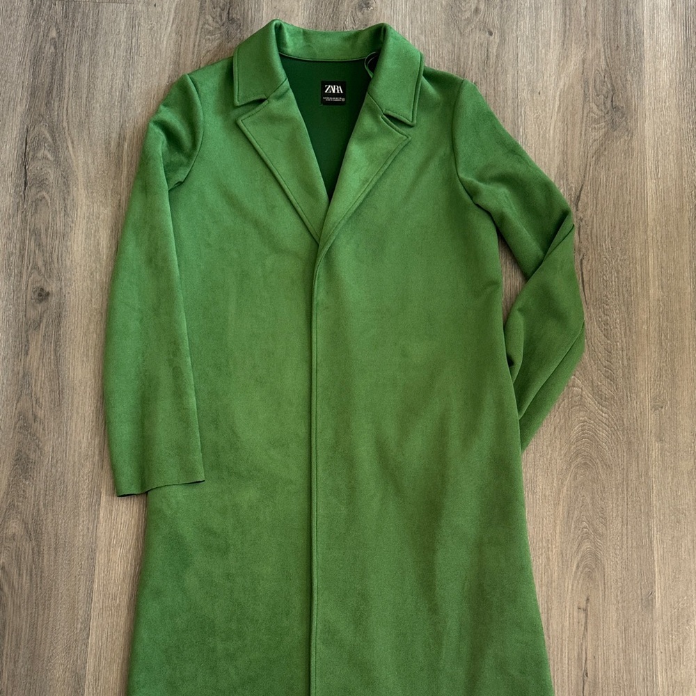 Zara Men's Vibrant Green Trench Coat